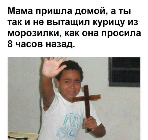 Мама пришла домой а ты так и не вытащил курицу из морозилки как она просила 8 часов назад
